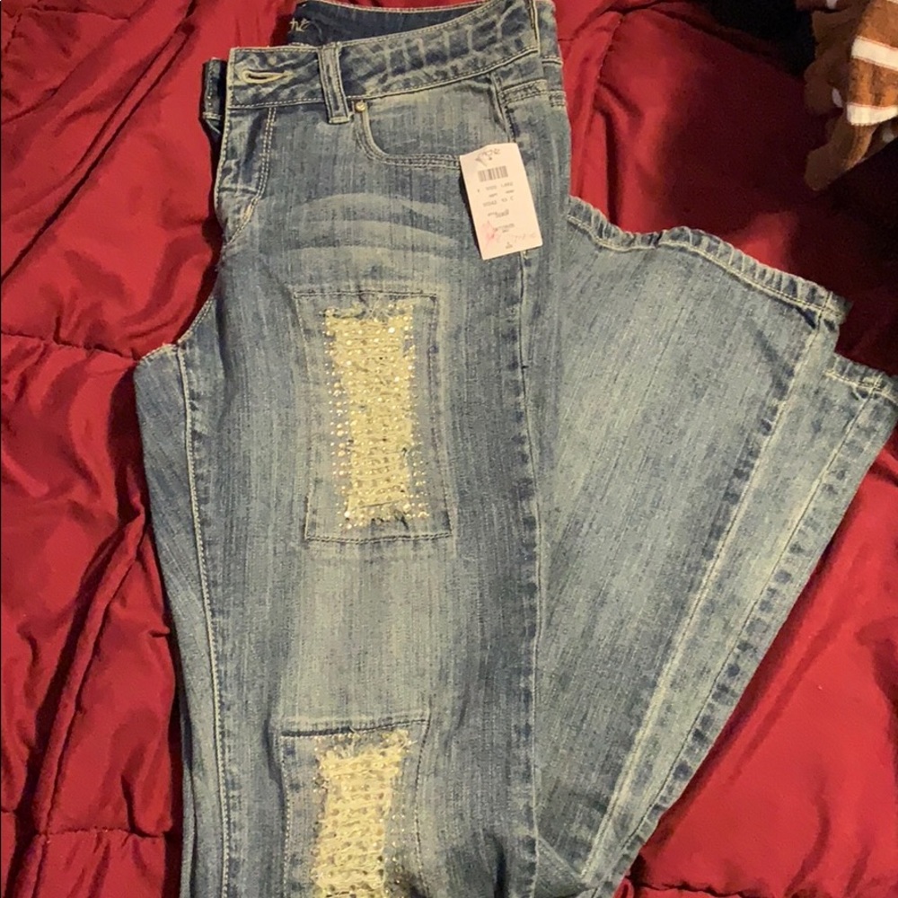 Size 4 Cache jeans never worn with rhinestones